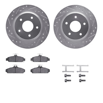 R1 Concepts® - eLINE Series Drilled and Slotted Front Brake Kit with Ceramic Pads