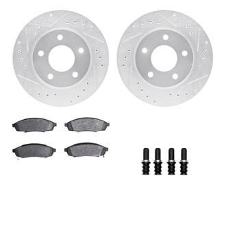 R1 Concepts® - eLINE Series Drilled and Slotted Front Brake Kit with Ceramic Pads