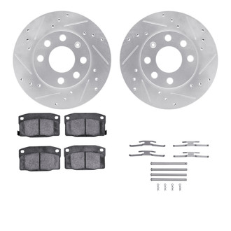 R1 Concepts® - eLINE Series Drilled and Slotted Brake Kit with Ceramic Pads