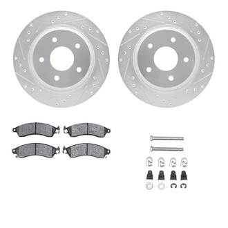 R1 Concepts® - eLINE Series Drilled and Slotted Front Brake Kit with Ceramic Pads