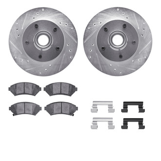 R1 Concepts® - eLINE Series Drilled and Slotted Front Brake Kit with Ceramic Pads