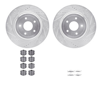 R1 Concepts® - eLINE Series Drilled and Slotted Rear Brake Kit with Ceramic Pads
