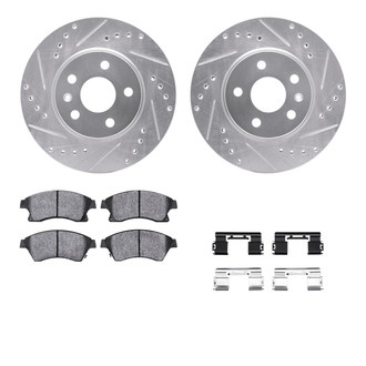 R1 Concepts® - eLINE Series Drilled and Slotted Front Brake Kit with Ceramic Pads
