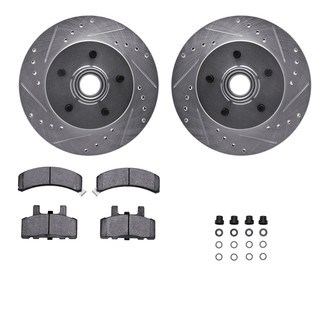 R1 Concepts® - eLINE Series Drilled and Slotted Front Brake Kit with Ceramic Pads