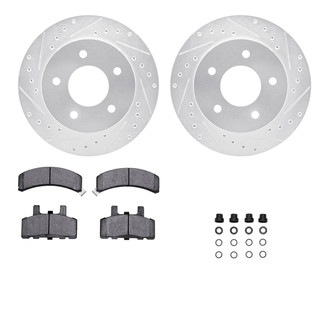 R1 Concepts® - eLINE Series Drilled and Slotted Front Brake Kit with Ceramic Pads
