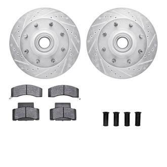R1 Concepts® - eLINE Series Drilled and Slotted Front Brake Kit with Ceramic Pads