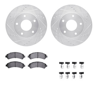 R1 Concepts® - eLINE Series Drilled and Slotted Front Brake Kit with Ceramic Pads