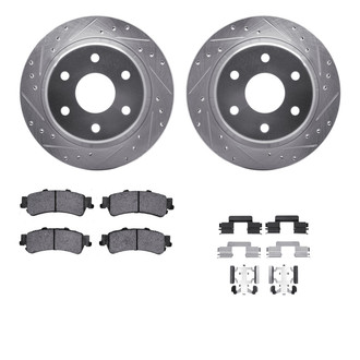 R1 Concepts® - eLINE Series Drilled and Slotted Rear Brake Kit with Ceramic Pads