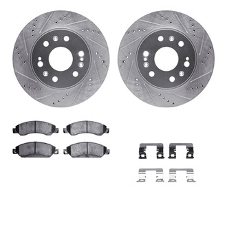 R1 Concepts® - eLINE Series Drilled and Slotted Front Brake Kit with Ceramic Pads