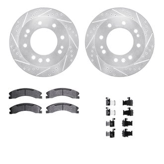 R1 Concepts® - eLINE Series Drilled and Slotted Brake Kit with Ceramic Pads