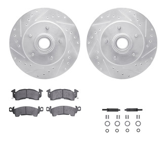 R1 Concepts® - eLINE Series Drilled and Slotted Front Brake Kit with Ceramic Pads