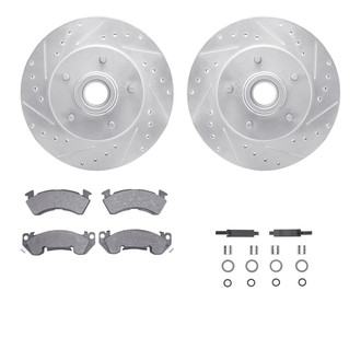 R1 Concepts® - eLINE Series Drilled and Slotted Front Brake Kit with Ceramic Pads