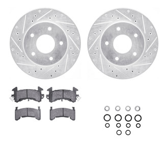 R1 Concepts® - eLINE Series Drilled and Slotted Rear Brake Kit with Ceramic Pads