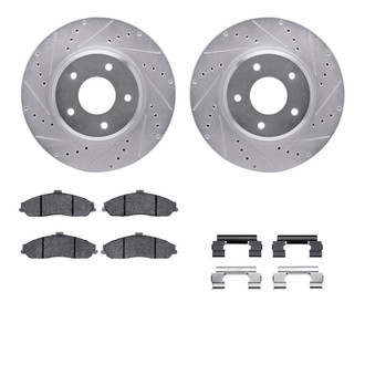 R1 Concepts® - eLINE Series Drilled and Slotted Brake Kit with Ceramic Pads