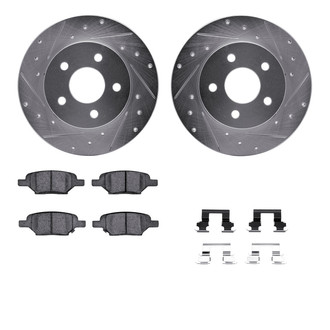 R1 Concepts® - eLINE Series Drilled and Slotted Rear Brake Kit with Ceramic Pads