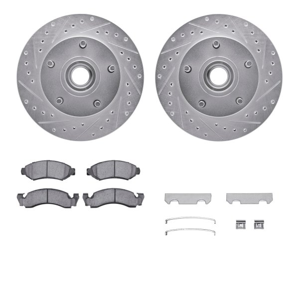  R1 Concepts® - eLINE Series Drilled and Slotted Front Brake Kit with Ceramic Pads