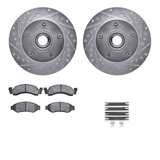 R1 Concepts® - eLINE Series Drilled and Slotted Front Brake Kit with Ceramic Pads