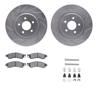 R1 Concepts® - eLINE Series Drilled and Slotted Front Brake Kit with Ceramic Pads