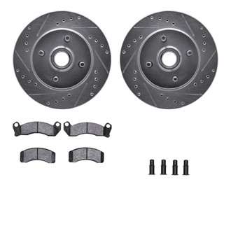 R1 Concepts® - eLINE Series Drilled and Slotted Front Brake Kit with Ceramic Pads
