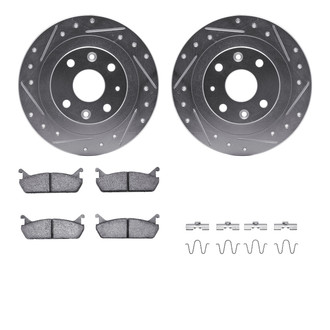 R1 Concepts® - eLINE Series Drilled and Slotted Rear Brake Kit with Ceramic Pads