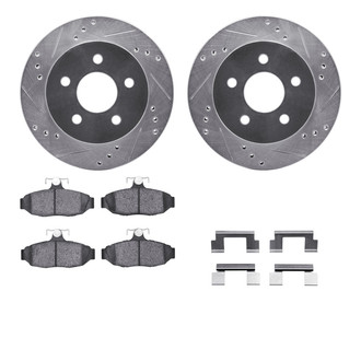 R1 Concepts® - eLINE Series Drilled and Slotted Rear Brake Kit with Ceramic Pads
