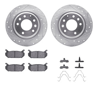 R1 Concepts® - eLINE Series Drilled and Slotted Rear Brake Kit with Ceramic Pads