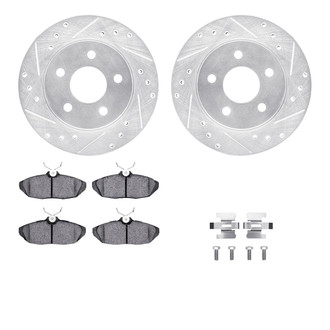 R1 Concepts® - eLINE Series Drilled and Slotted Rear Brake Kit with Ceramic Pads
