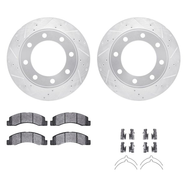  R1 Concepts® - Drilled and Slotted Front Brake Kit with Ceramic Pads