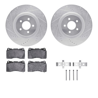 R1 Concepts® - eLINE Series Drilled and Slotted Front Brake Kit with Ceramic Pads