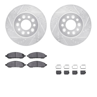 R1 Concepts® - eLINE Series Drilled and Slotted Front Brake Kit with Ceramic Pads