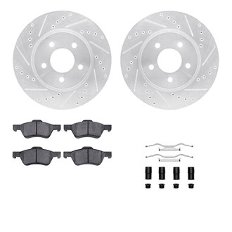 R1 Concepts® - eLINE Series Drilled and Slotted Front Brake Kit with Ceramic Pads