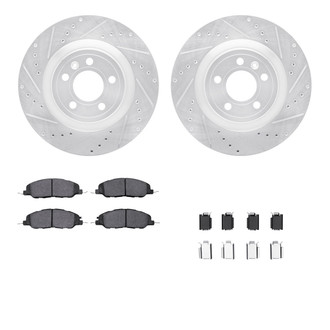 R1 Concepts® - eLINE Series Drilled and Slotted Front Brake Kit with Ceramic Pads