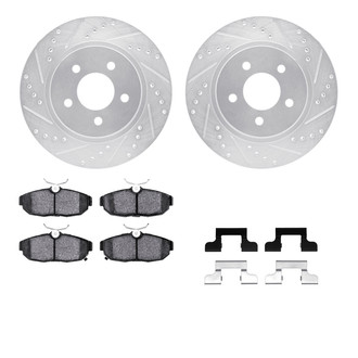 R1 Concepts® - eLINE Series Drilled and Slotted Rear Brake Kit with Ceramic Pads