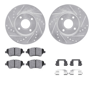 R1 Concepts® - eLINE Series Drilled and Slotted Front Brake Kit with Ceramic Pads