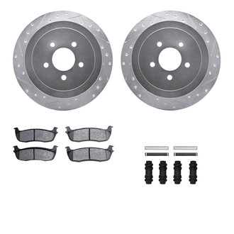 R1 Concepts® - eLINE Series Drilled and Slotted Rear Brake Kit with Ceramic Pads