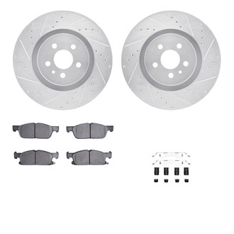 R1 Concepts® - eLINE Series Drilled and Slotted Front Brake Kit with Ceramic Pads