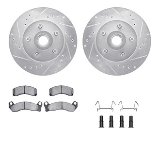 R1 Concepts® - eLINE Series Drilled and Slotted Front Brake Kit with Ceramic Pads