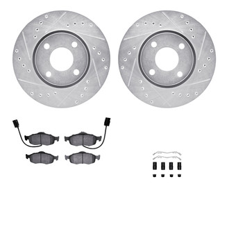 R1 Concepts® - eLINE Series Drilled and Slotted Front Brake Kit with Ceramic Pads