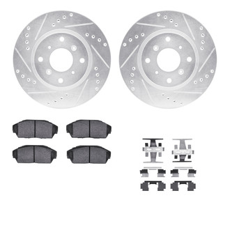 R1 Concepts® - eLINE Series Drilled and Slotted Front Brake Kit with Ceramic Pads