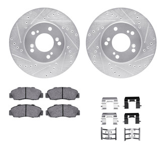 R1 Concepts® - eLINE Series Drilled and Slotted Front Brake Kit with Ceramic Pads