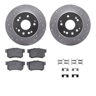 R1 Concepts® - eLINE Series Drilled and Slotted Rear Brake Kit with Ceramic Pads