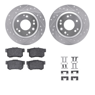 R1 Concepts® - eLINE Series Drilled and Slotted Rear Brake Kit with Ceramic Pads