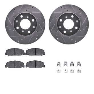 R1 Concepts® - eLINE Series Drilled and Slotted Front Brake Kit with Ceramic Pads