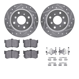 R1 Concepts® - eLINE Series Drilled and Slotted Rear Brake Kit with Ceramic Pads