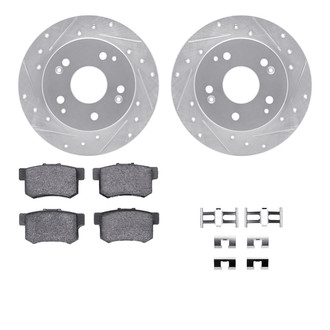 R1 Concepts® - eLINE Series Drilled and Slotted Rear Brake Kit with Ceramic Pads
