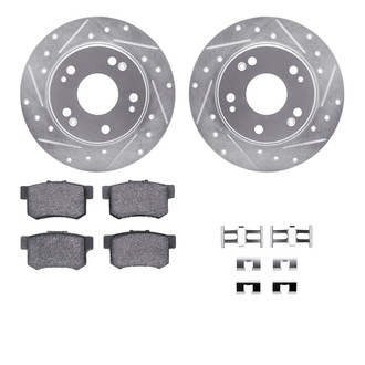 R1 Concepts® - eLINE Series Drilled and Slotted Rear Brake Kit with Ceramic Pads