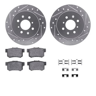 R1 Concepts® - eLINE Series Drilled and Slotted Rear Brake Kit with Ceramic Pads