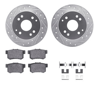 R1 Concepts® - eLINE Series Drilled and Slotted Rear Brake Kit with Ceramic Pads