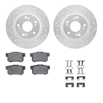 R1 Concepts® - eLINE Series Drilled and Slotted Rear Brake Kit with Ceramic Pads