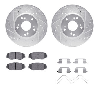 R1 Concepts® - eLINE Series Drilled and Slotted Front Brake Kit with Ceramic Pads